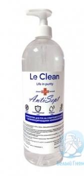 Антисептик-гель 1л Le Clean ANTISEPT с дозатором, на спиртовой основе  LC-G1000SD