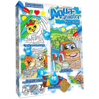 Аппликация из фольги Danko toys "Aqua painter. Грузовичок" основа-водная раскраска с волшебной кисточкой  AQP-01-04