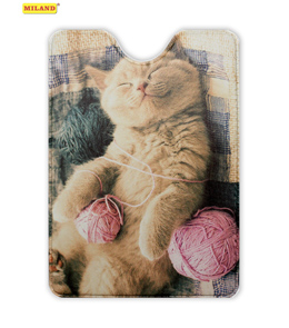 Обложка-карман для карт и пропусков Миленд "Уютный кот" ПВХ  ОП-5941