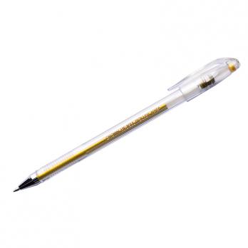 Ручка гелевая золотая Crown "Hi-Jell Metallic" 0,7(0,5)мм, металлик  HJR-500GSM  001962