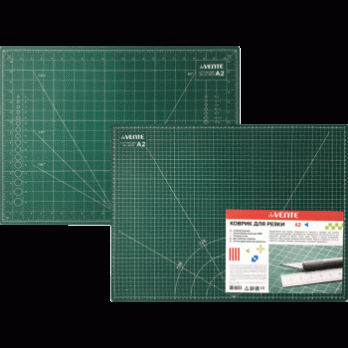 Коврик для резки A2/3мм, 3-х слойный, 2-х сторонний, зеленый, непрорезаемый deVente  4200903