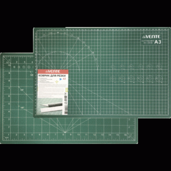 Коврик для резки A3/3мм, 3-х слойный, 2-х сторонний, зеленый, непрорезаемый deVente  4200904