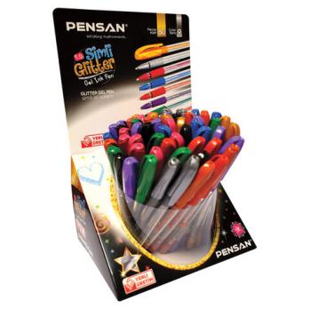 Ручка гелевая ассорти Pensan "Glitter Gel" 1,0(0,5)мм, с блестками 2280/S60 143394