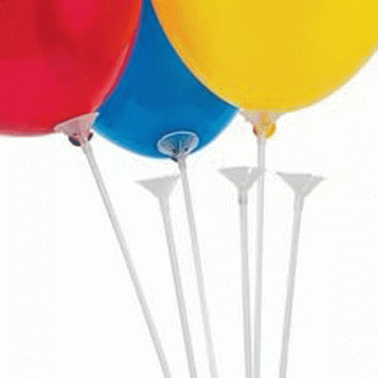 Держатель для воздушных шаров deVente (палочка 40 см + розетка d=3,7 см) белый  9061714