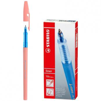 Ручка шариковая синяя Stabilo "Liner Pastel 808 F" 0,7(0,38)мм, персиковый корпус  808FP1041−3  329121