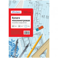 Бумага масштабно-координатная А3 10л OfficeSpace голубая, в папке  10БМг3п_9708  232959