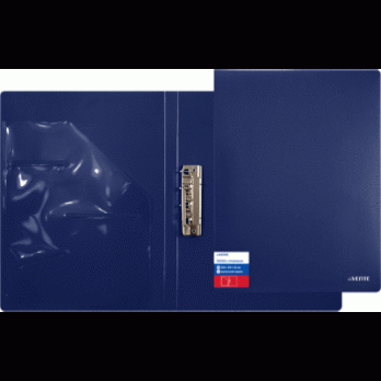 Папка с прижимом и внутр.карманом А4 "Синяя темная" deVente "Герб" пластик-650мкм  3110100